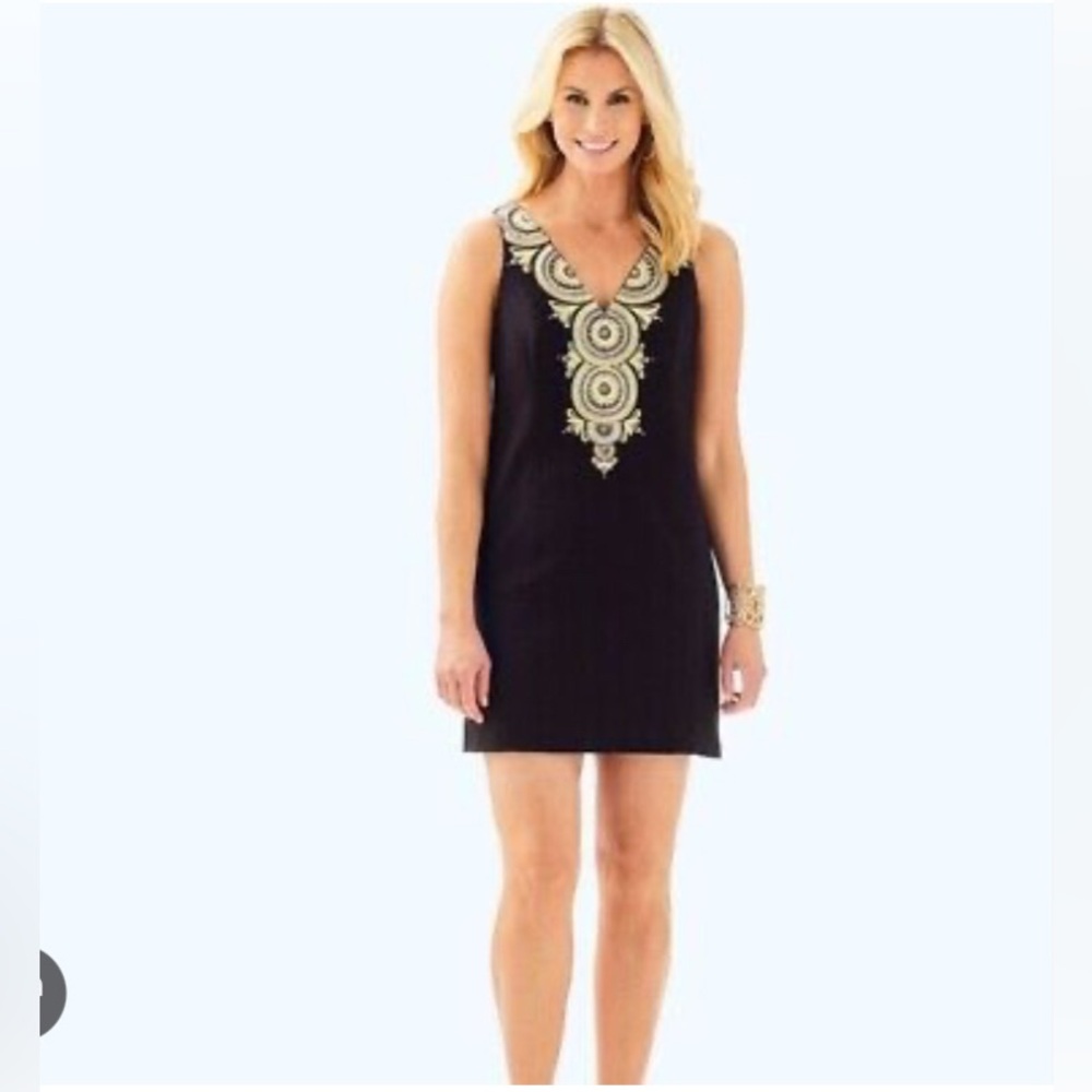 LILLY PULITZER Gabby Shift Dress with Beaded Neckline